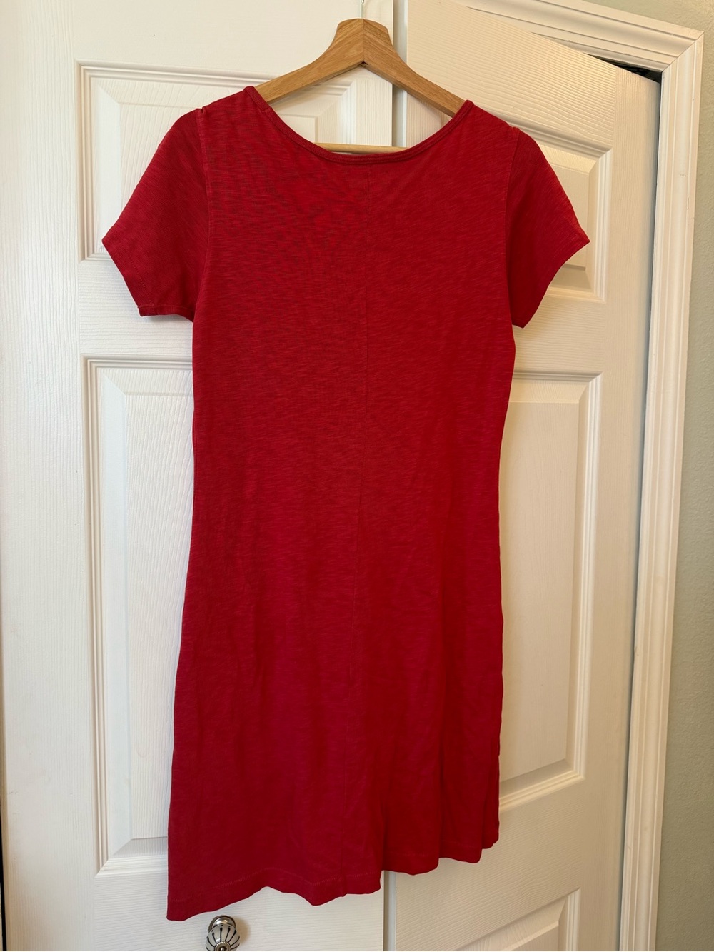 American giant red supima cotton mini dress size small LIKE NEW - Picture 4 of 7